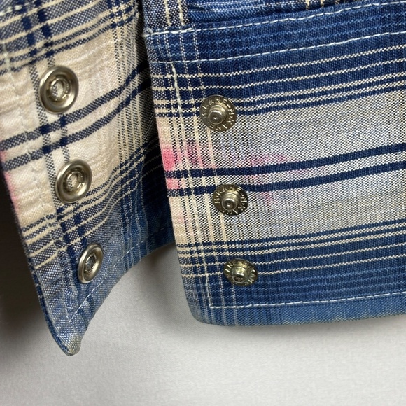 VTG Wrangler Mens Western Long Sleeve Snap Shirt XXL Cowboy Country Rodeo Flaws - Picture 4 of 12